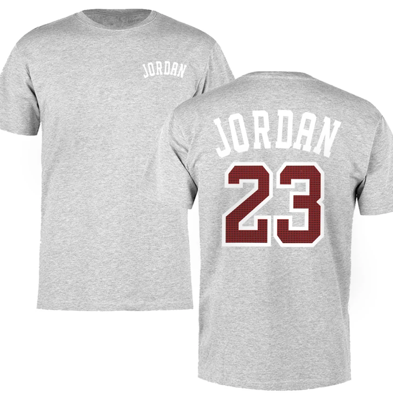 gray dx Jordan 23 мужские футболки летние футболки мужские повседневные футболки хлопковые топы с круглым вырезом короткий рукав Футболка в стиле хип-хоп размера плюс 3XL - Цвет: gray dx