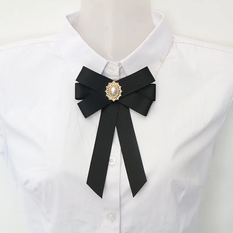 16 Цвета жемчужными пуговицами центр Винтаж ретро броши бант из ленты булавки для