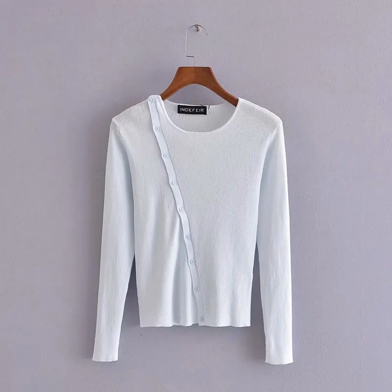 

New Pop Women Knit Cardigan Long sleeves Summer thin Sweater Casual Vogue Asymmetric Design Chic lady Woman Knitted Sweater