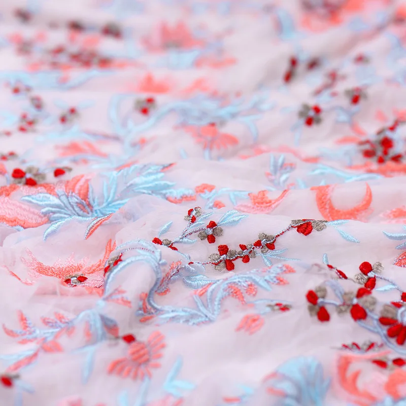 

125cm phoenix tail hairpin high-end silk embroidery fabric mulberry silkworm silk fabric clothing fabric