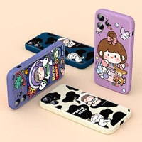 liquid silicone soft cover space cow for apple iphone 13 12 mini 11 8 7 6 xs xr se 2020 pro max plus phone case