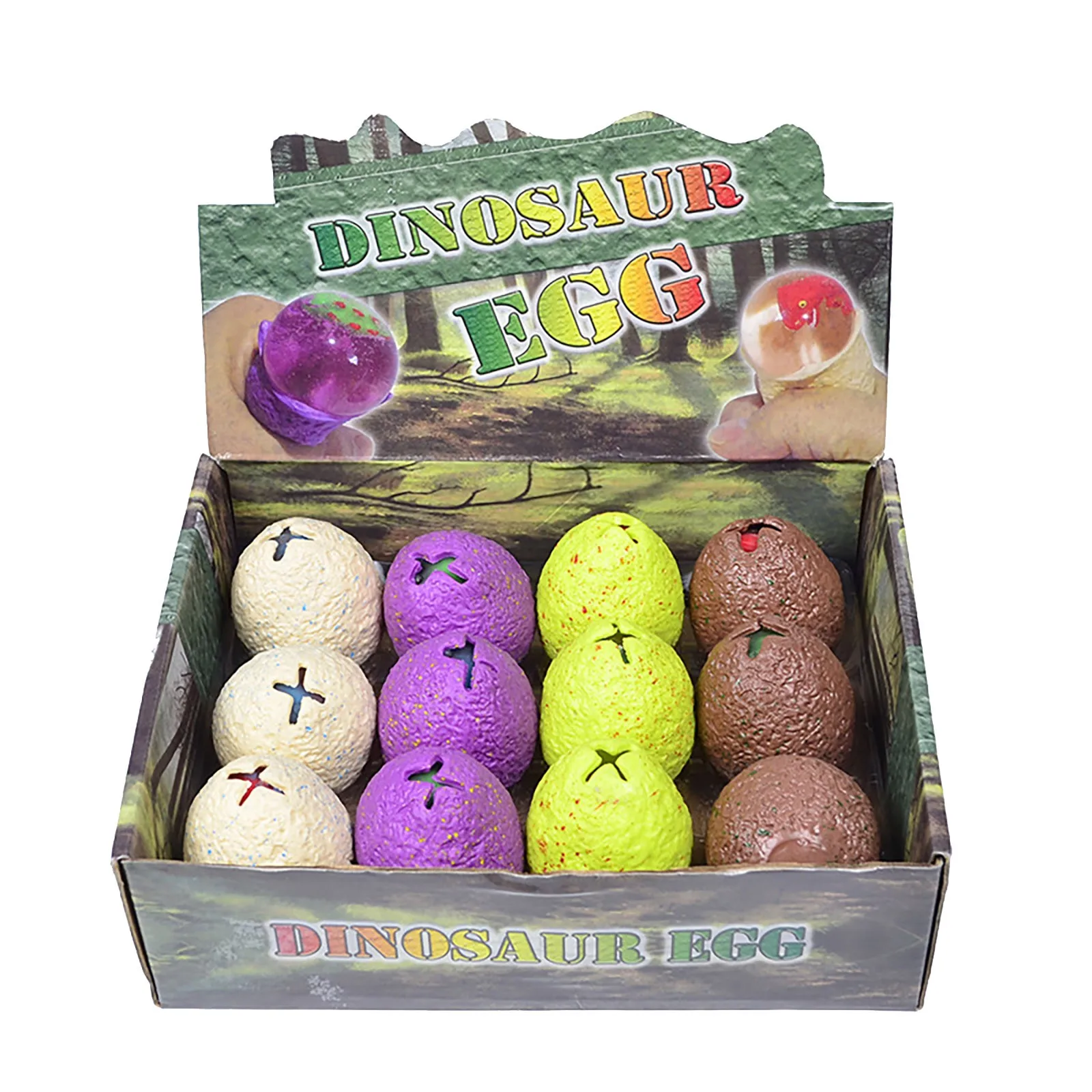 

Dino Egg Squeeze Vent Ball Decompression Toy 12PC Dino Egg Rubber Toy Relieve Stress Dino E ggs Dinosaur Toy 12PC F4