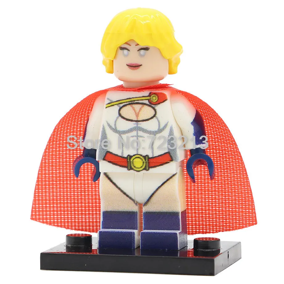 Power Girl Один супер герой фигурка Бэтмена титана Джокер Tomb Raider Лара Крофт Рокки Namor Storm Big Barda строительный блок кирпич набор игрушек - Цвет: Power Girl