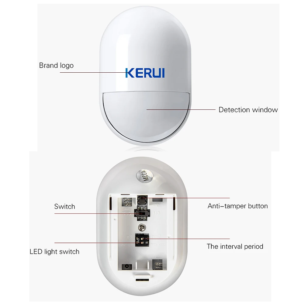 KERUI P829 Беспроводной пассивный инфракрасный датчик движения для GSM домашняя