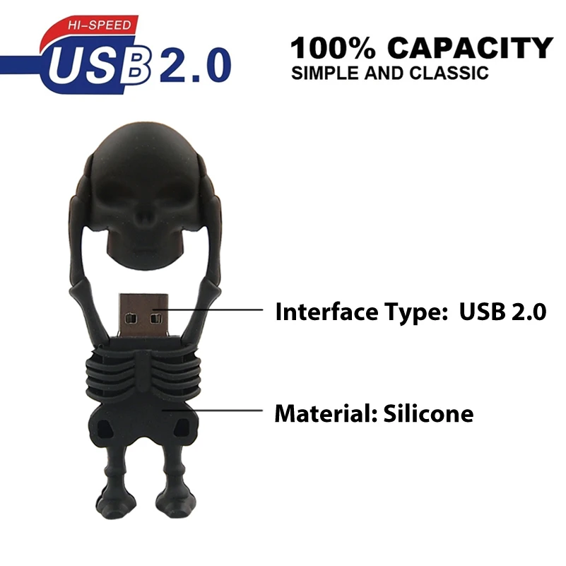 Крутой Череп Скелет хедшот Грим жнец смерти призрак USB флеш накопитель реальные 32