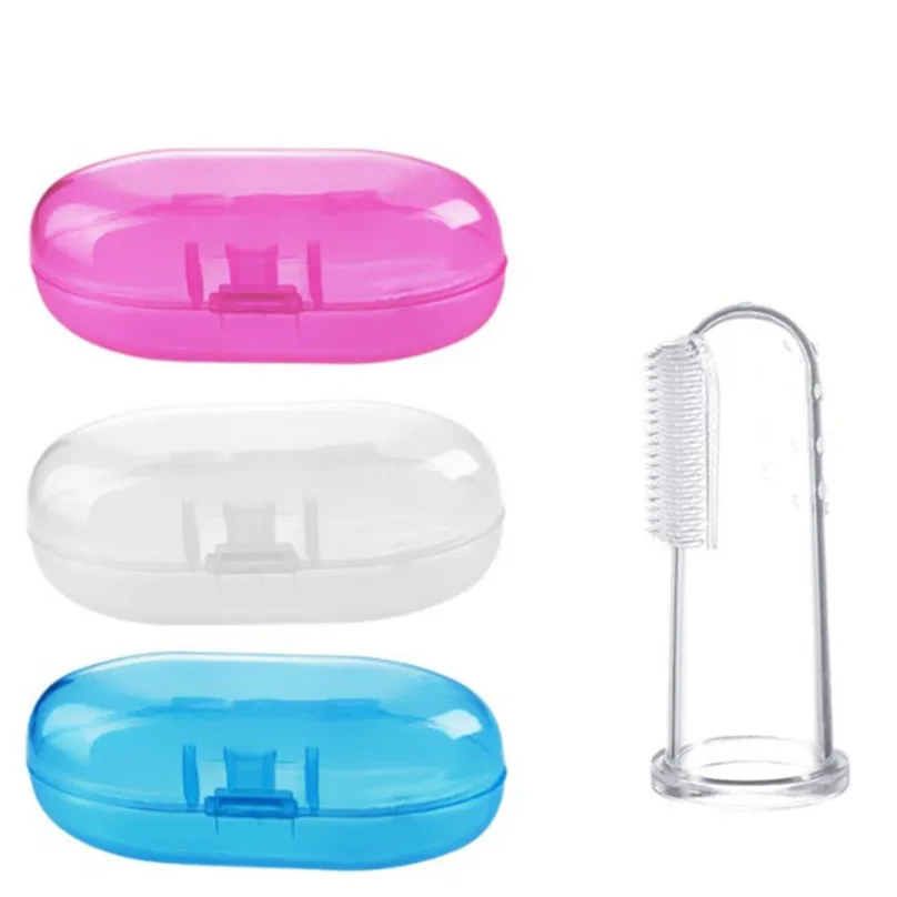 Cepillo de dientes de silicona suave para beb&eacute;, con caja, cepillo de dientes, limpieza infantil, limpieza de goma, masaje para beb&eacute;, cuidado bucal-2