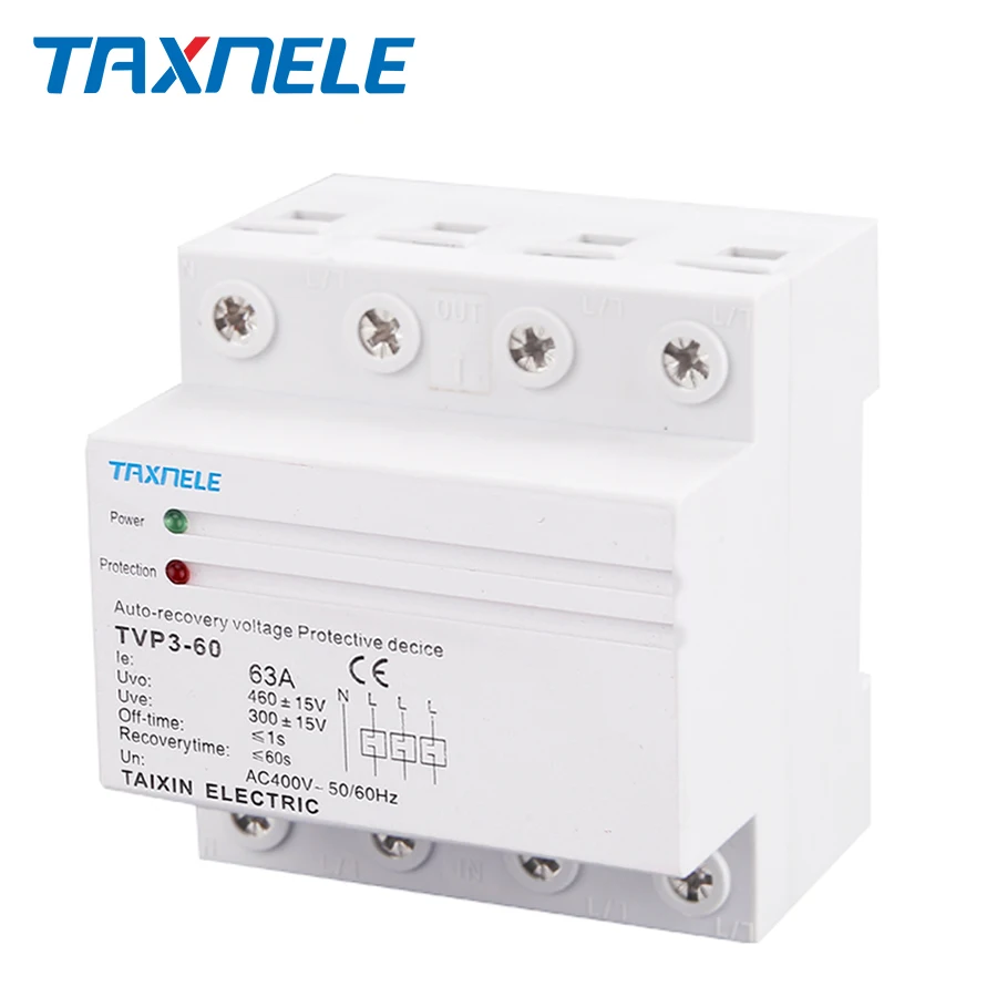 Трехфазное защитное реле для защиты от пониженного напряжения 60 А 63 380