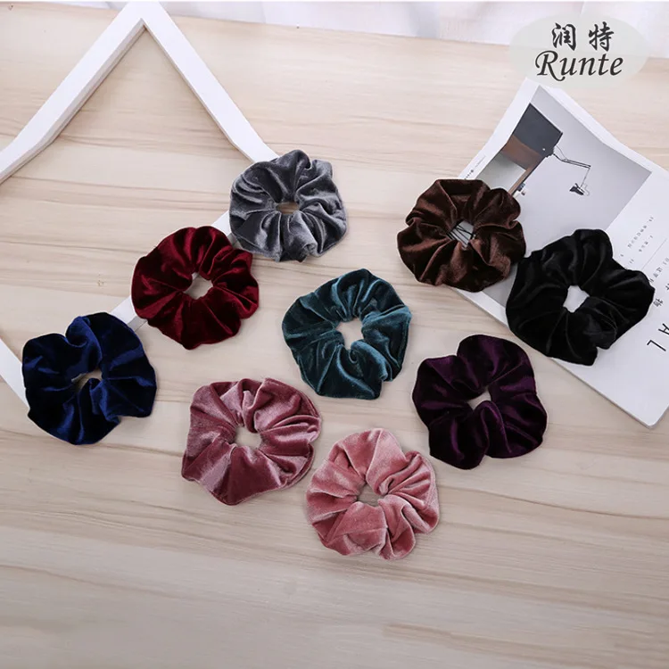 9 цветов мягкие бархатные резинки эластичные для волос пончиков конский хвост
