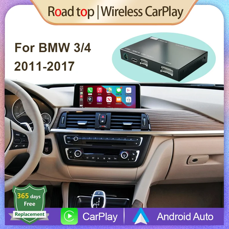 Wireless Apple CarPlay Android Auto Decoder for BMW 3 4 Series F30 F31 F32 F33 F34 F35 F36 2011-2016, with MirrorLink Car Play