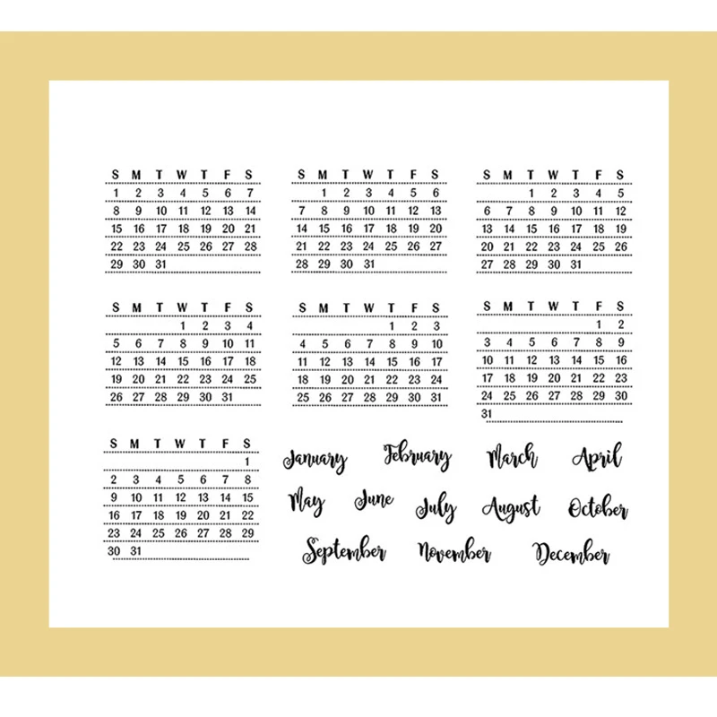 ZATWBS календарь прозрачные марки для DIY скрапбукинга/изготовления карт/альбома