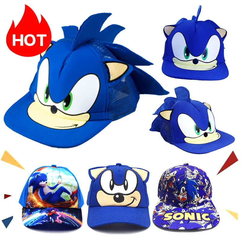 

Children's Hat Sonic Cartoon Sun Hat 52-56 CM Adjustable Universal Handsome Cute Hat For Boys And Girls
