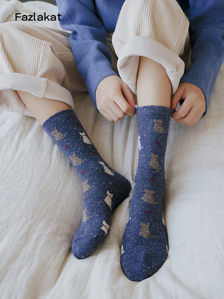 

Autumn and Winter New Style Japanese Cute Socks Korean Cat Harajuku Socks Women Woool Kawaii Thicken Cute Socks