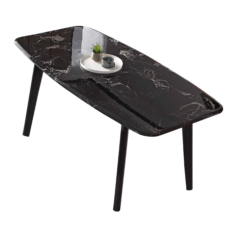 

Natural Black Rose stone marble dining-table home type modern simple and light luxury dining table dining tables and chairs set