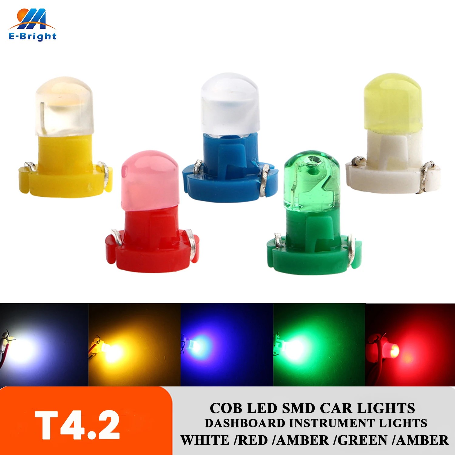 10 шт. Автомобильные светодиодные лампы T4.2 COB 1 SMD для приборной панели | Автомобили