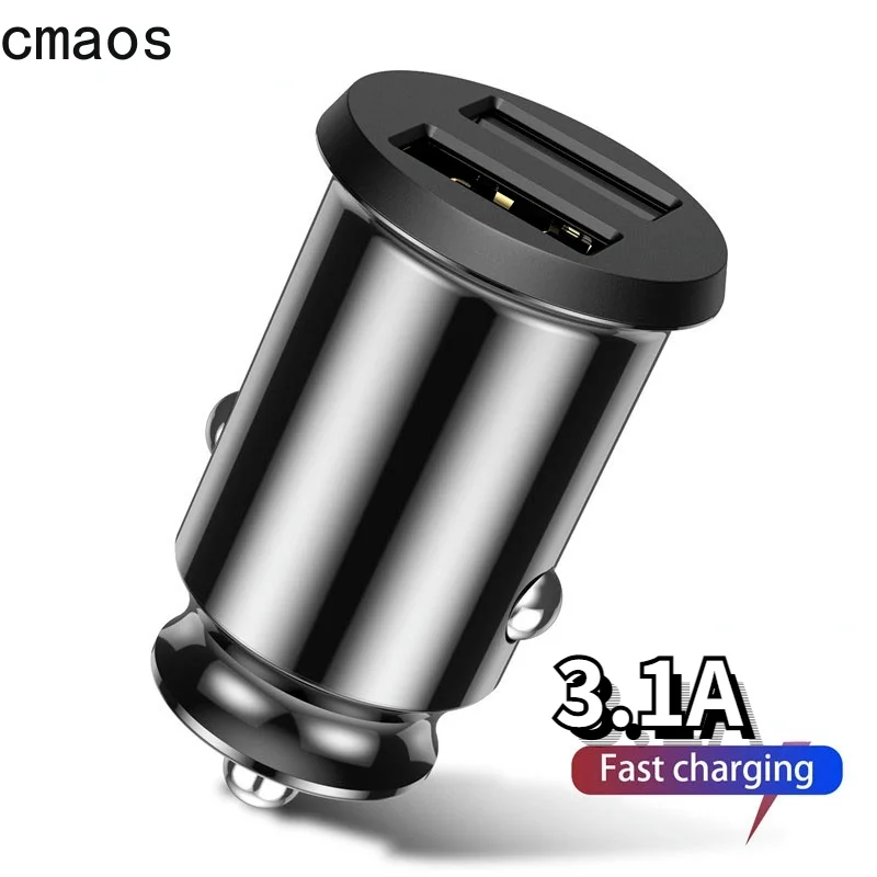 

CMAOS 5A Fast Charger Mini USB Car Charger For Mobile Phone Tablet GPS Car-Charger Dual USB Car Phone Charger Adapter in Car