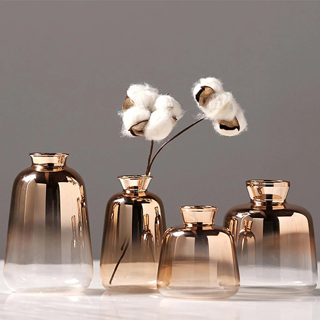 

Simple Transparent Glass Small Vase Nordic Decor Living Room Flower Home Vases Flowerpot Plant Holder Planter for Home Wedding