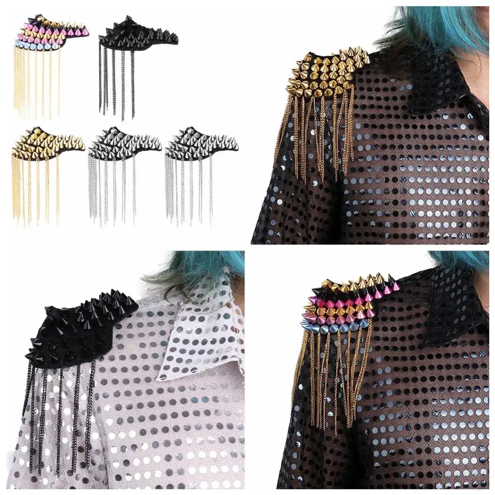 Эполеты винтажные с заклепками для мужчин и женщин звеньевая цепочка звеньевой