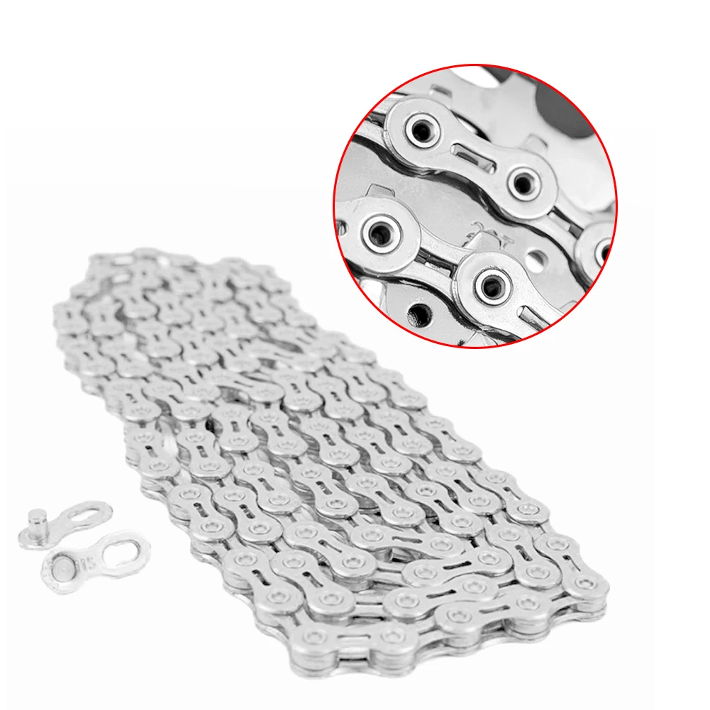 

9/10 Speed Bicycle Chain Semi-hollow Moutain Bike Ultra-light 116L Gold and Silver Wear-resisting Chain