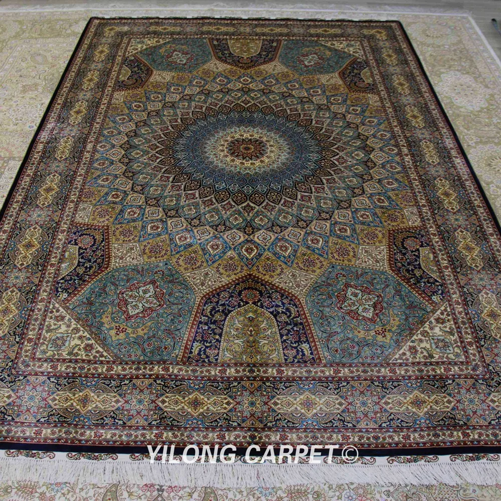 Yilong 6'x9' Handmade Persian Antique Carpets Oriental Medallion Turkish Silk Rug (ZQG328A) | Дом и сад