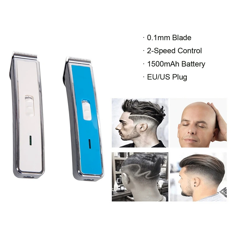 

Hair Clipper Charged Electric Push-Clipper Hairdresser Household Mini Hairdresser Shaver Beard Cutting Machine EU Plug(Blue)