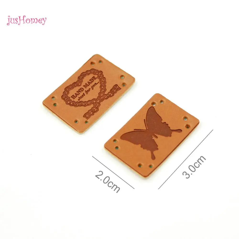 Набор из 24 штук искусственной кожи ручная работа лейблы ярлыки для одежды