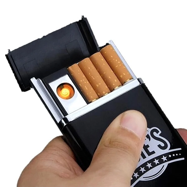 

Black Dual Arc USB Electric Rechargeable Flameless Lighter Cigar Cigarette Box