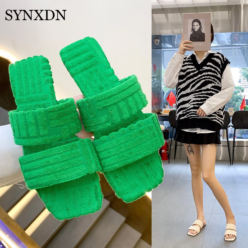 

Осенние женские тапочки SYNXDN, домашние шлепанцы, модные плоские тапочки, однотонные женские Тапочки