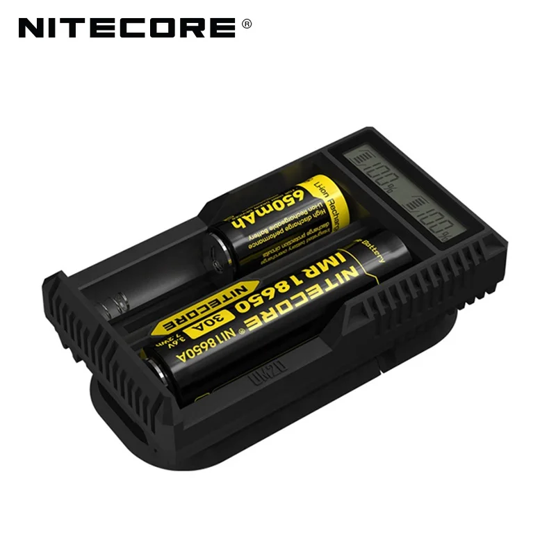 Nitecore UM20 умное зарядное устройство ЖК-дисплей зарядное устройство Универсальный зарядное устройство Nitecore с usb-кабелями 18650 16340 14500
