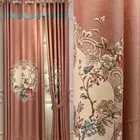 Европейский высокое качество рельефные жаккардовые окна затемненные шторы для гостиной оранжевые роскошные шторы для виллы спальни