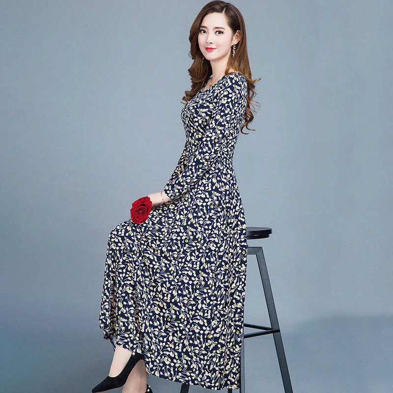 Женские платья Осенние повседневные тонкие женские трапециевидной формы с