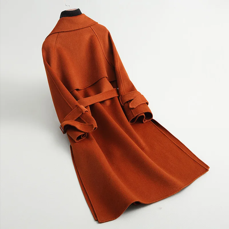 Женская шерстяная куртка KMETRAM зимнее приталенное пальто с поясом и куртки для