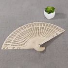 Деревянный складной веер в винтажном стиле, с вырезами, китайский, японский, однотонный, художественное ремесло, подарок, украшения для дома, Ручной Веер для танцев