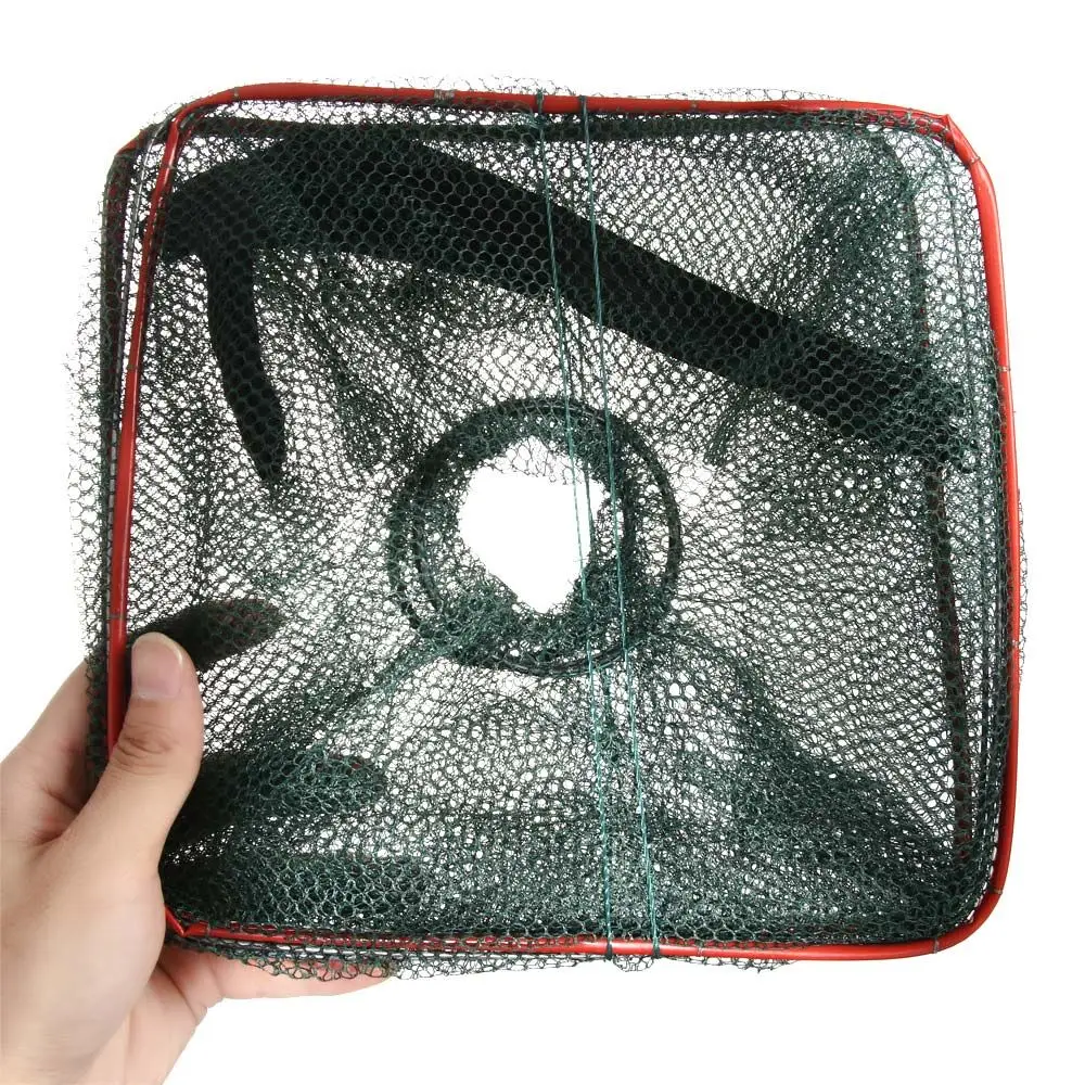 Прочная Складная Нейлоновая сетчатая застежка-молния ловушка для креветок