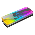 Радиатор для SSD-накопителя ARGB M.2 2280, радиатор из алюминиевого сплава с RGB-подсветкой, 5 В, 3 контакта, охлаждающий сетчатый радиатор для твердотельного накопителя M2 HX6A