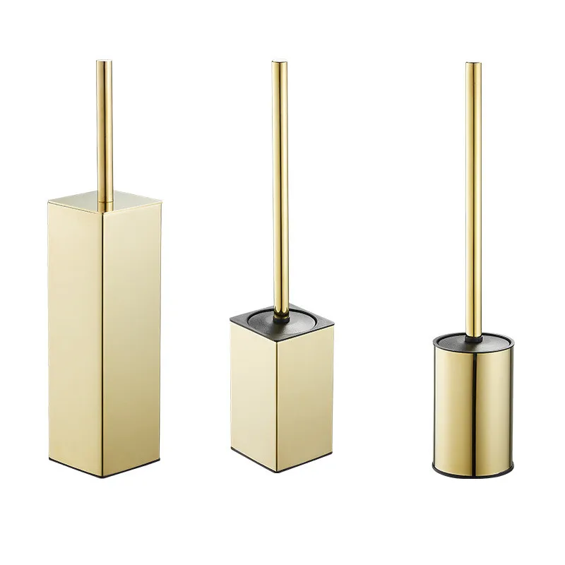 luxury gold toilet brush nickel black bathroom toilet scrub cleaning brush holder set bathroom accessories 304 stainless steel free global shipping