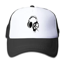 novelty music headphones kids adjustable mesh hats for boys girls toddler cotton hip hop trucker baseball caps snapback