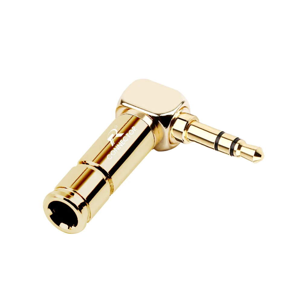 Jack 3.5mm Right Angle Earphone plug 3Pole Gold-plated Wire Connector Fit for 6mm Cable DIY Play 100pcs | Обустройство дома