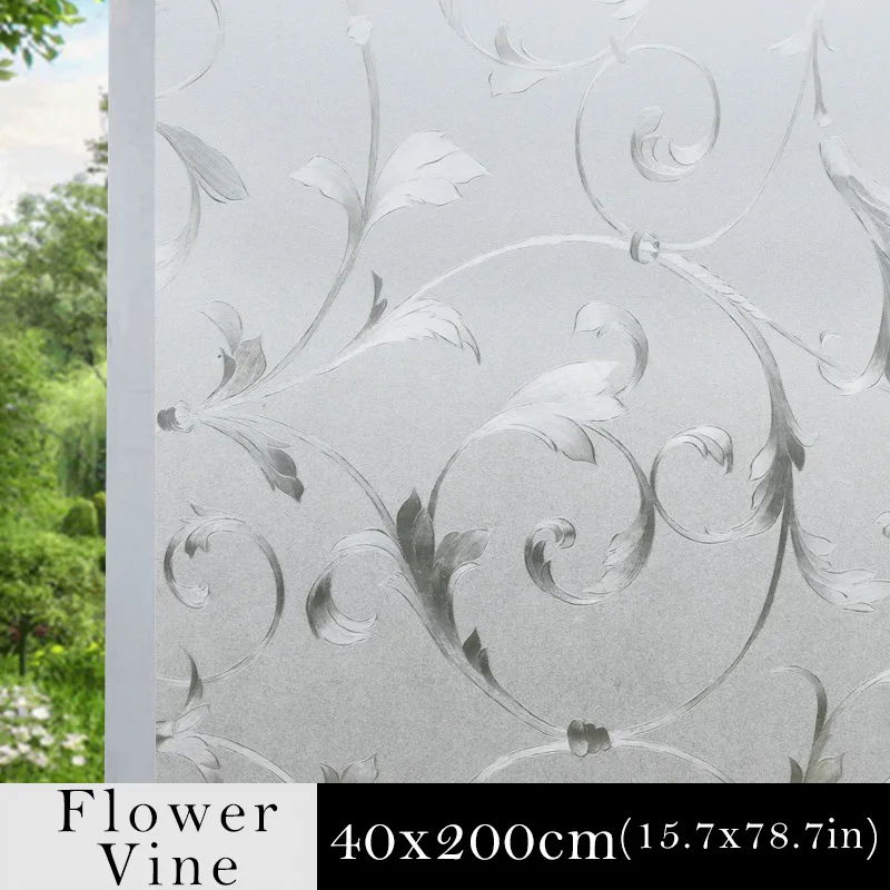 Flower Vine 40x200cm DICOR 40/50/60*200 см тиснением Декоративная пленка Водонепроницаемый матовый оконная пленка для окна конфиденциальности статического цепляться Стекло наклейки - Цвет: Flower Vine 40x200cm