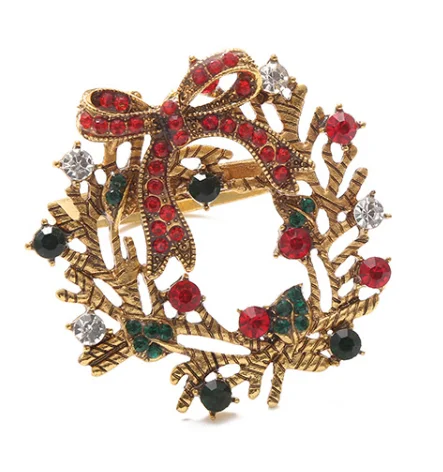 wreath 6 шт. металлическая Рождественская салфетка рождественское кольцо для салфеток свадебный банкет отель настольные принадлежности - Цвет: wreath