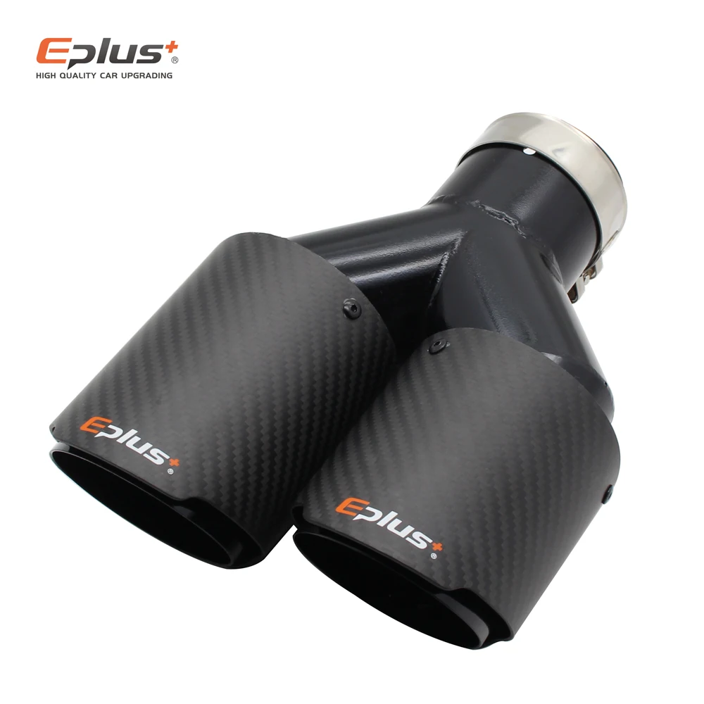 EPLUS Карбон волокно матовый рассеиватель света Y Форма двойной выход выхлопной