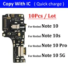 10 шт.лот, плата зарядного устройства PCB Flex для Xiaomi Redmi Note 10 Note10 Pro 10s 4G 5G USB порт коннектор док-станция зарядный гибкий кабель