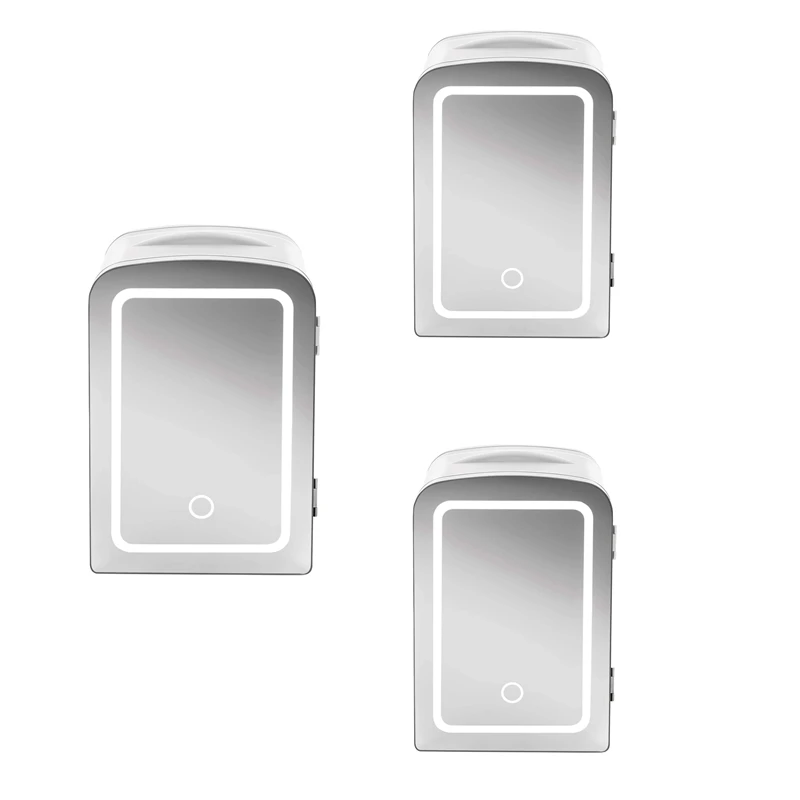 

Mini Portable Beauty Fridge Refrigerator 5 Liter Cooler & Warmer LED Lighting Mirror for Skincare,Bedroom Travel