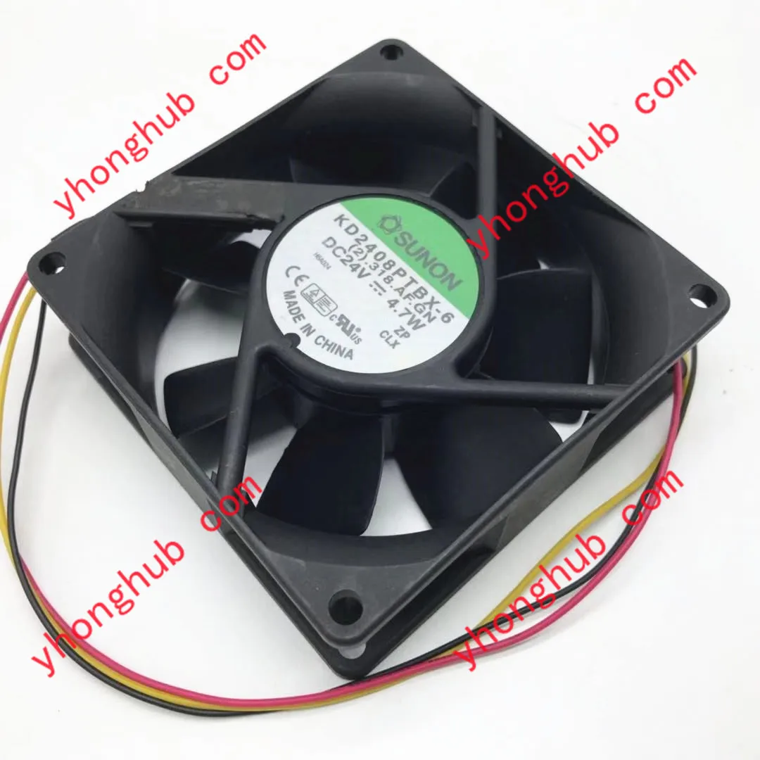 SUNON KD2408PTBX-6 (2).318.AF.GN DC 24V 4.7W 3-Wire 80x80x25mm Server Cooling Fan