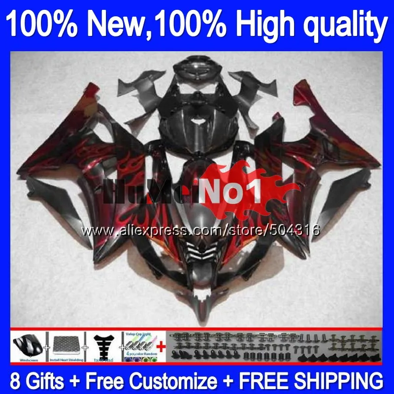 

YZF600 For YAMAHA YZF-R6 YZF-600 YZF 600 R 6 Red flames 37MC.11 YZF R6 YZFR6 2008 2009 2010 2011 2012 08 09 10 11 12 Fairing