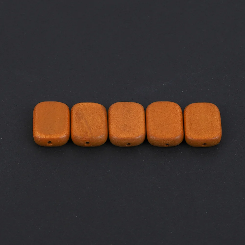 

20pcs 18x13mm Rectangular Natural Wood Beads Wooden Straight hole Beads For Jewelry Making Loose Spacer Beads Accessories DIY