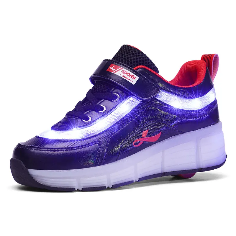 Heelies usb зарядка светодиодный светильник кроссовки с одним колесом мальчик девочка роликовые коньки повседневная обувь с роликом