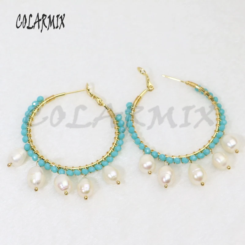 Женские серьги-подвески с бусинами 5 пар 9432 | Украшения и аксессуары