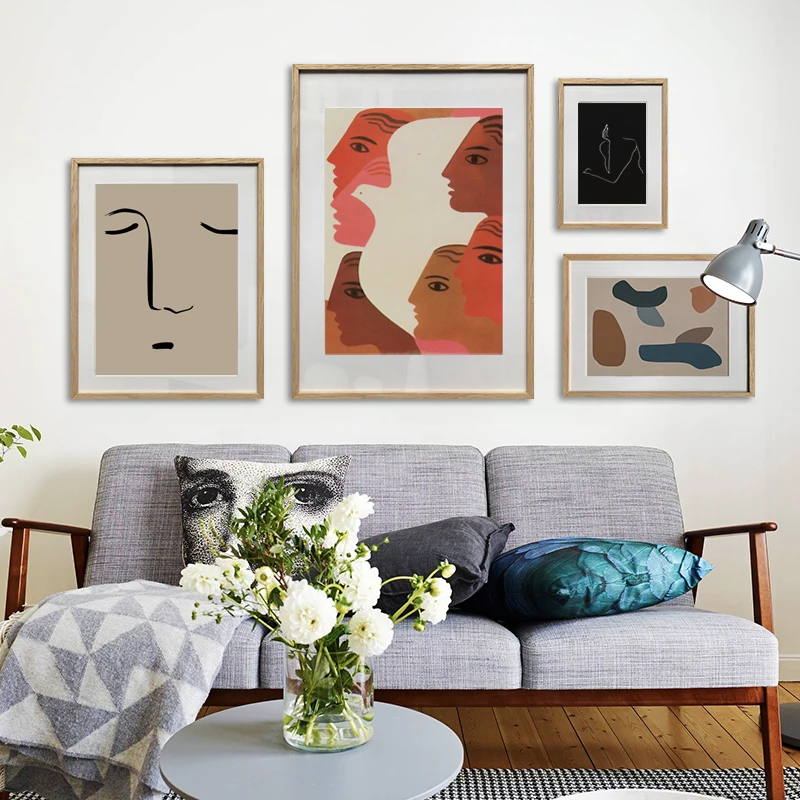 

Abstract Face Line Drawing Wall Art Posters And Prints Geometry Canvas Painting Vintage Pictures Living Room Nordic Home Decor