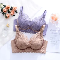 gathered bra push up soft plus big large size sexy lace bralette full coverage underwire free underwear