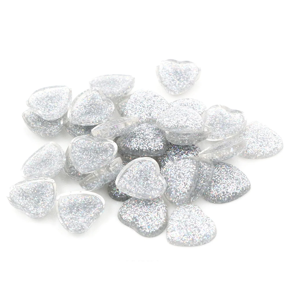 Новая мода 40 шт 12 мм Сердце Стиль Смешанные Цвета плоская задняя крышка Кабошоны